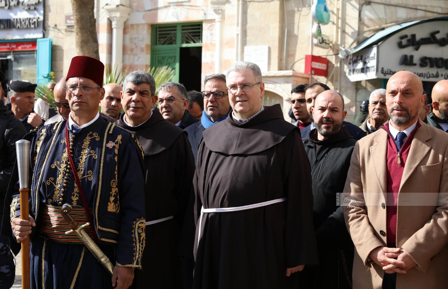 وصول حارس الأراضي المقدسة الى بيت لحم للاحتفال بعيد الغطاس (عدسة: أحمد مزهر/وفا)